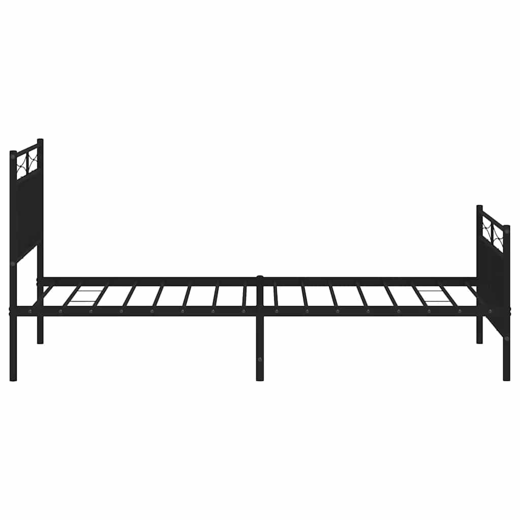 vidaXL Bettgestell mit Kopf- und Fußteil Metall Schwarz 100x190 cm