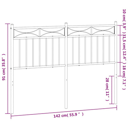 vidaXL Ersatz-Kopfteil Metall Schwarz 135 cm