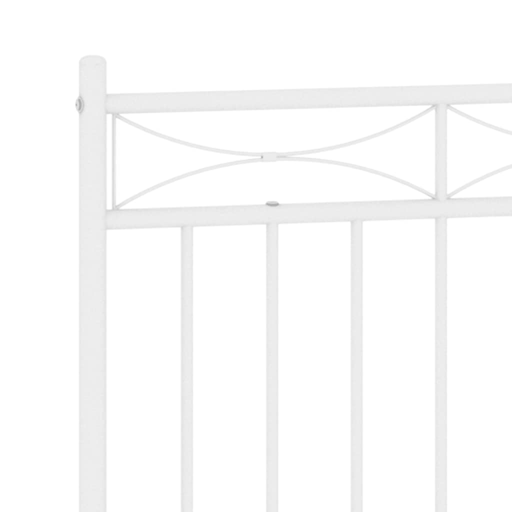 vidaXL Ersatz-Kopfteil Metall Weiß 135 cm