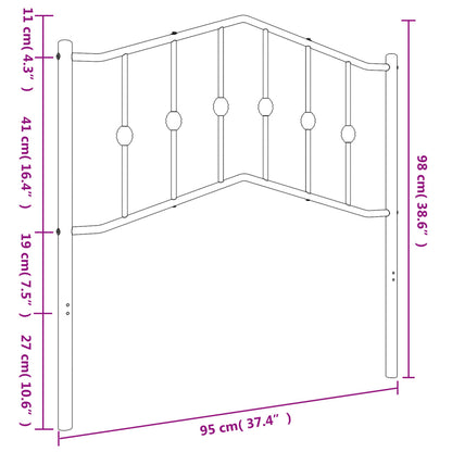 vidaXL Ersatz-Kopfteil Metall Schwarz 90 cm