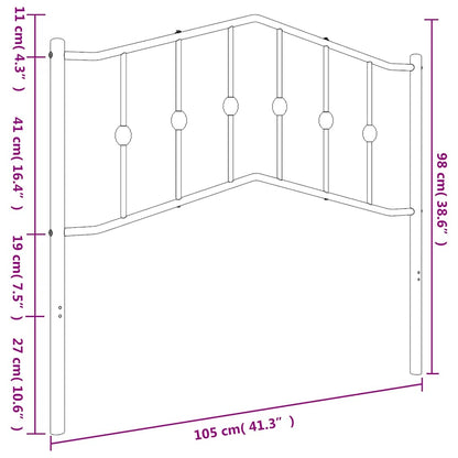 vidaXL Ersatz-Kopfteil Metall Schwarz 100 cm