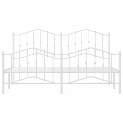 vidaXL Cadre de lit avec tête et pied de lit Métal Blanc 160x200 cm