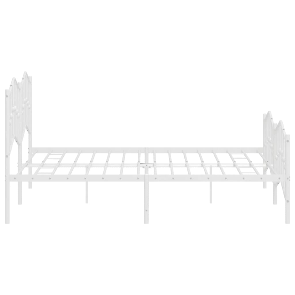 vidaXL Cadre de lit avec tête et pied de lit Métal Blanc 160x200 cm