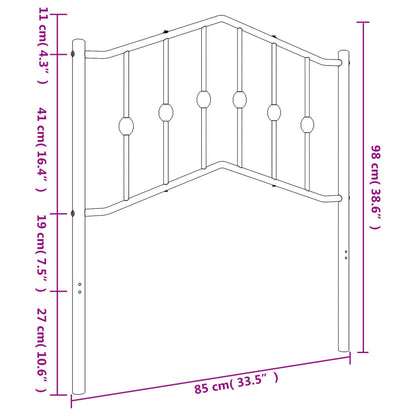vidaXL Kopfteil Metall Weiß 80 cm