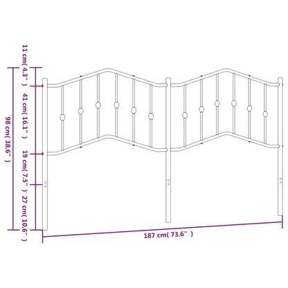 vidaXL Ersatz-Kopfteil Metall Weiß 180 cm