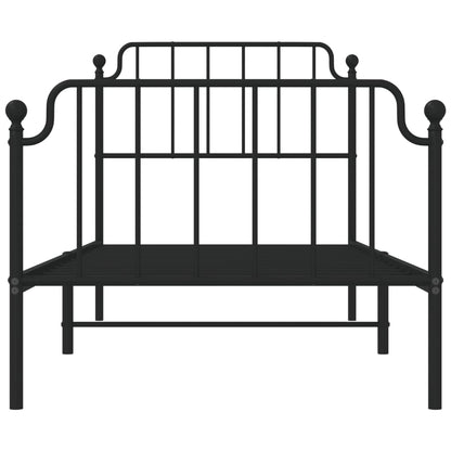 vidaXL Bettgestell mit Kopf- und Fußteil Metall Schwarz 90x200 cm