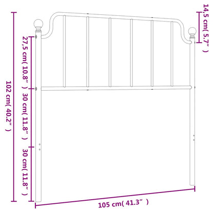 vidaXL Ersatz-Kopfteil Metall Schwarz 100 cm