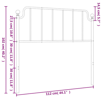 vidaXL Ersatz-Kopfteil Metall Schwarz 107 cm