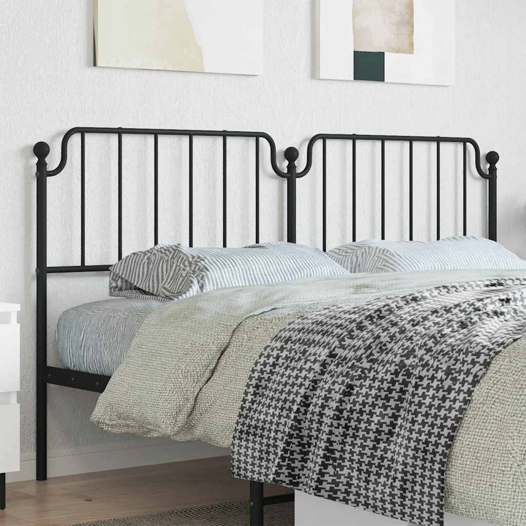 vidaXL Ersatz-Kopfteil Metall Schwarz 180 cm