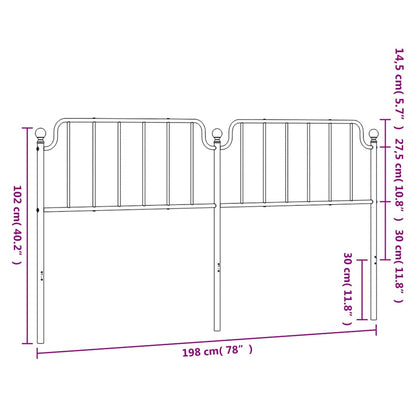 Ersatz-Kopfteil Metall Schwarz 193 cm