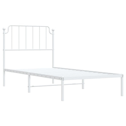 vidaXL Bettgestell mit Kopfteil Metall Weiß 90x190 cm