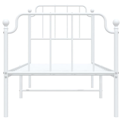 vidaXL Bettgestell mit Kopf- und Fußteil Metall Weiß 75x190 cm