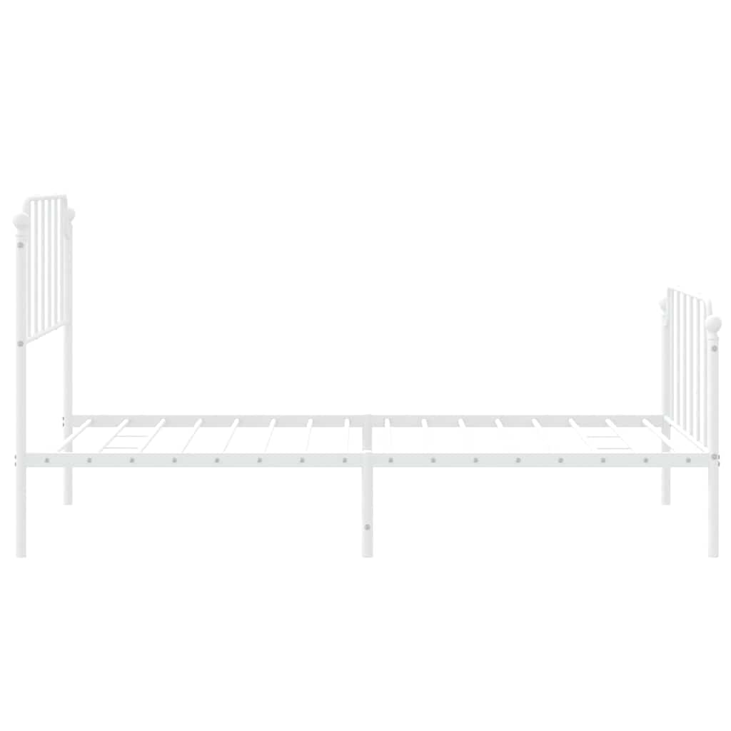 vidaXL Bettgestell mit Kopf- und Fußteil Metall Weiß 100x190 cm