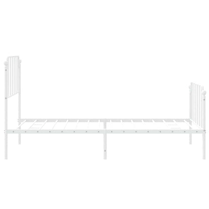 vidaXL Bettgestell mit Kopf- und Fußteil Metall Weiß 100x190 cm