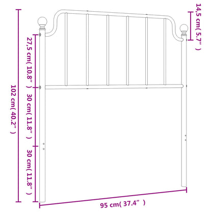 vidaXL Ersatz-Kopfteil Metall Weiß 90 cm