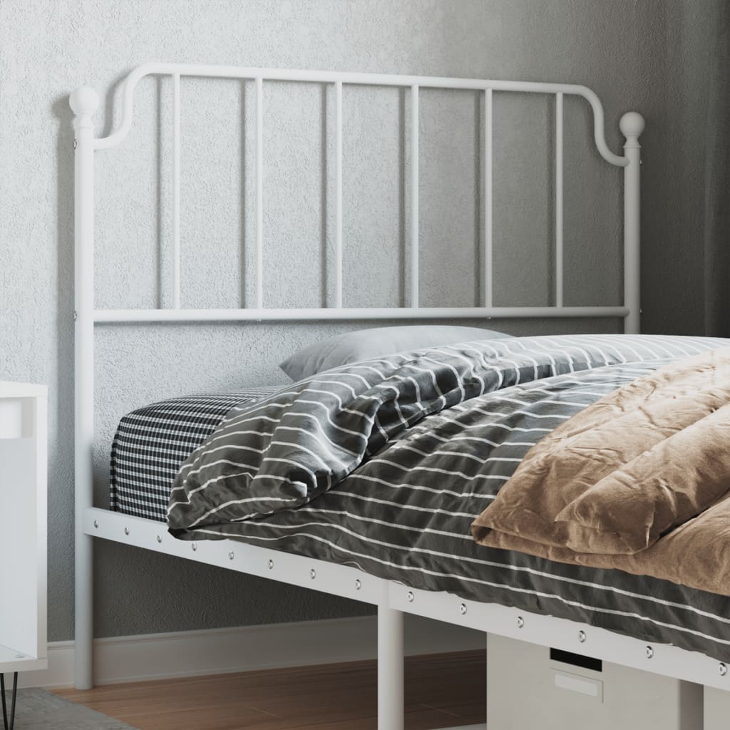 vidaXL Ersatz-Kopfteil Metall Weiß 107 cm