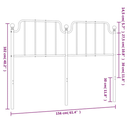 vidaXL Ersatz-Kopfteil Metall Weiß 150 cm