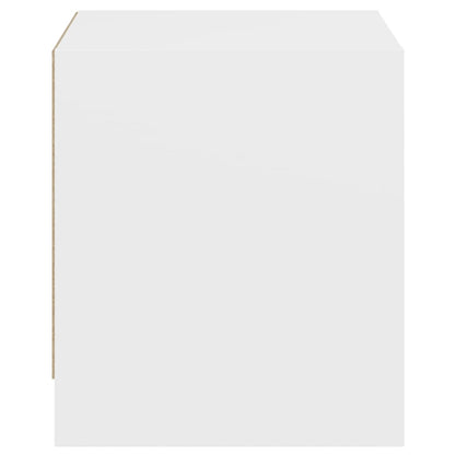 vidaXL Table de chevet avec porte en verre Blanc 35x37x42 cm