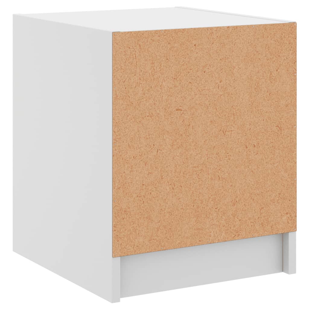 vidaXL Table de chevet avec porte en verre Blanc 35x37x42 cm