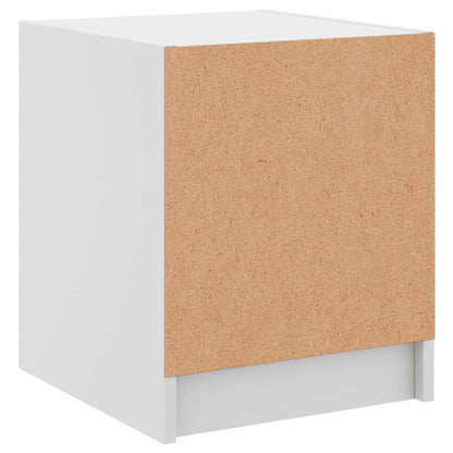 vidaXL Table de chevet avec porte en verre Blanc 35x37x42 cm