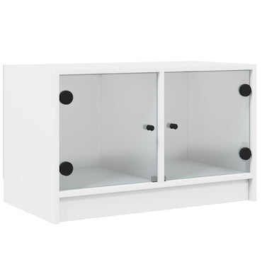 vidaXL TV-Schrank mit Glastüren Weiß 68x37x42 cm