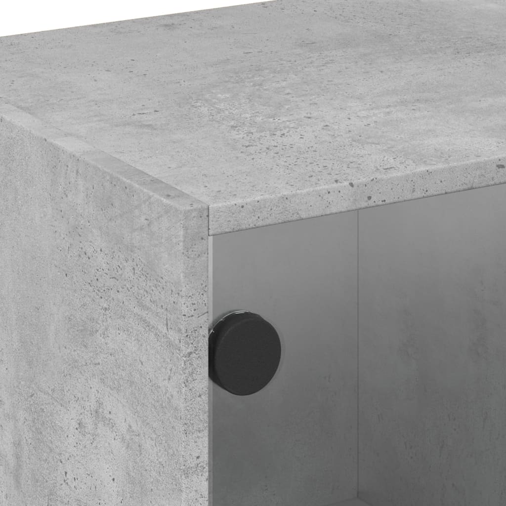 vidaXL TV-Schrank mit Glastüren Betongrau 68x37x42 cm