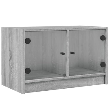 Meuble TV avec portes en verre gris Sonoma 68x37x42 cm vidaXL
