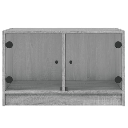 Meuble TV avec portes en verre gris Sonoma 68x37x42 cm vidaXL