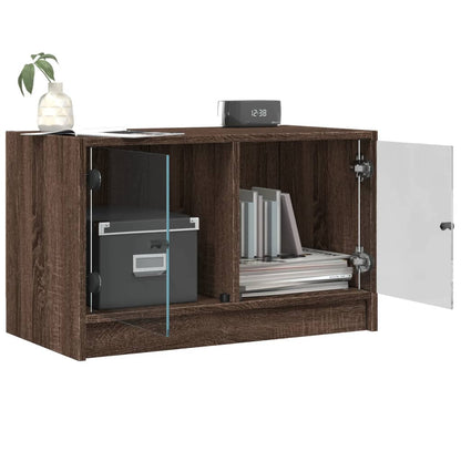 vidaXL TV-Schrank mit Glastüren Braun Eichen-Optik 68x37x42 cm