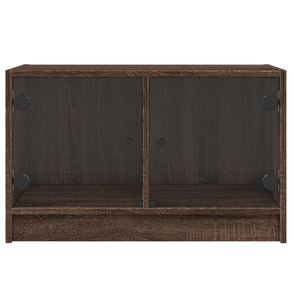 vidaXL TV-Schrank mit Glastüren Braun Eichen-Optik 68x37x42 cm