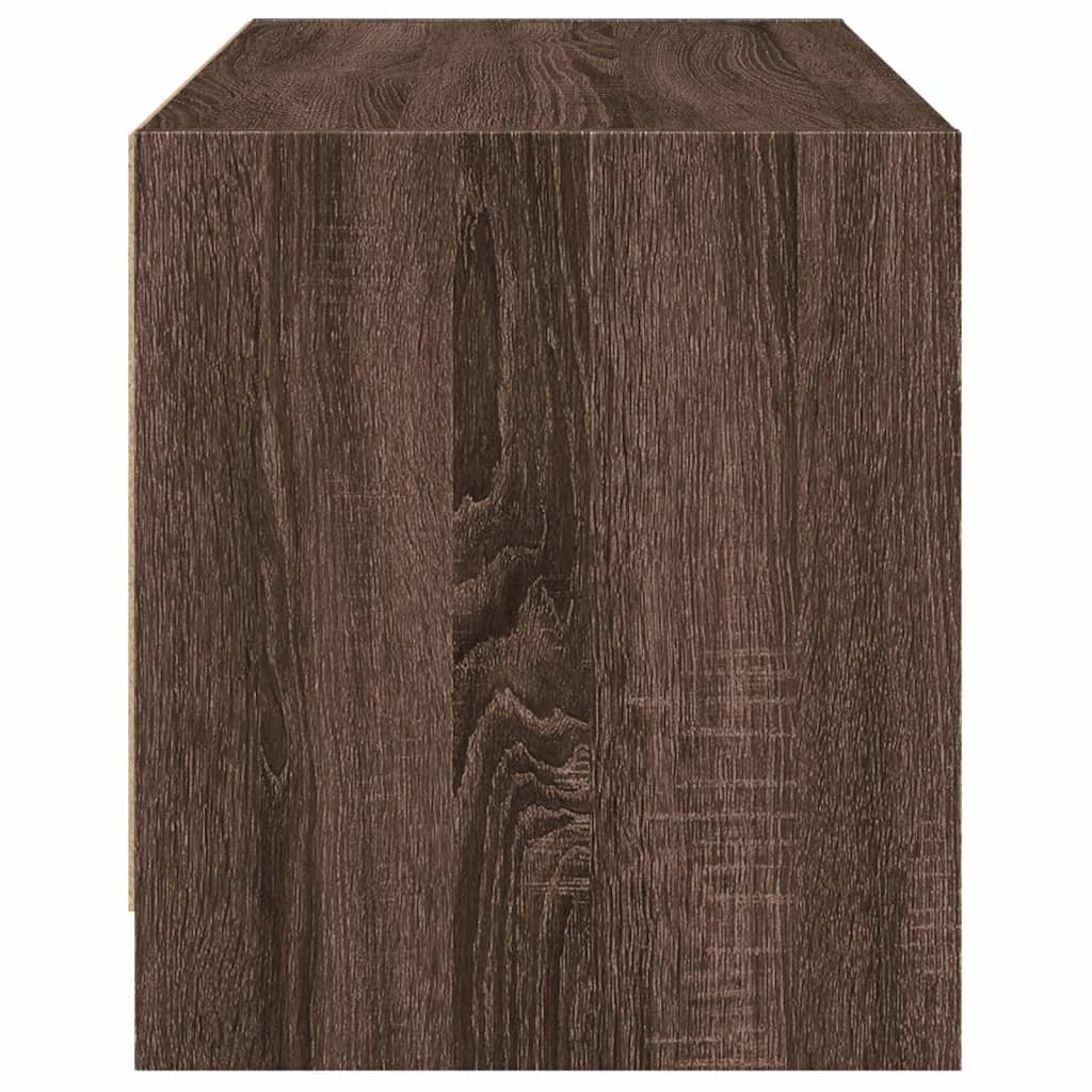 vidaXL TV-Schrank mit Glastüren Braun Eichen-Optik 68x37x42 cm