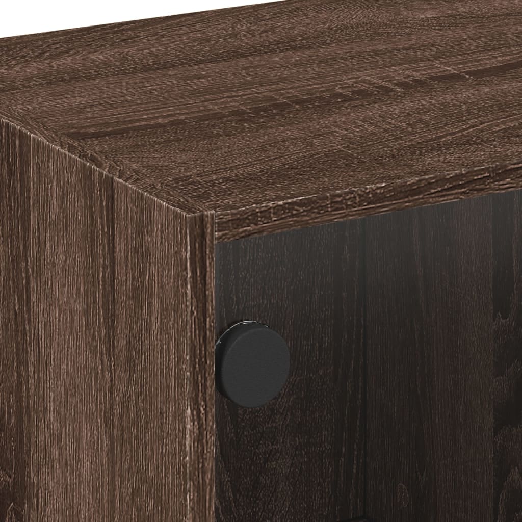vidaXL TV-Schrank mit Glastüren Braun Eichen-Optik 68x37x42 cm
