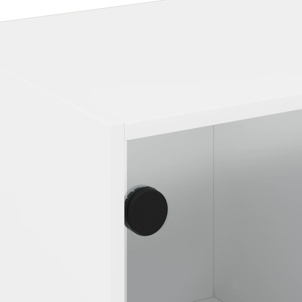 vidaXL Couchtisch mit Glastüren Weiß 68x50x42 cm