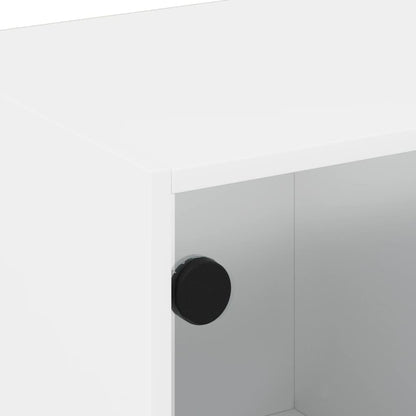 vidaXL Couchtisch mit Glastüren Weiß 68x50x42 cm