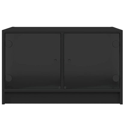 vidaXL Couchtisch mit Glastüren Schwarz 68x50x42 cm
