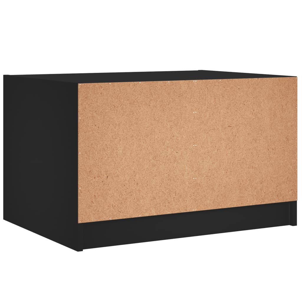 vidaXL Couchtisch mit Glastüren Schwarz 68x50x42 cm