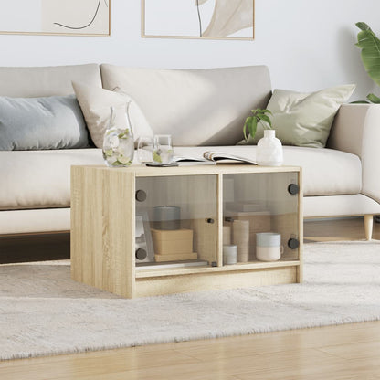vidaXL Couchtisch mit Glastüren Sonoma-Eiche 68x50x42 cm