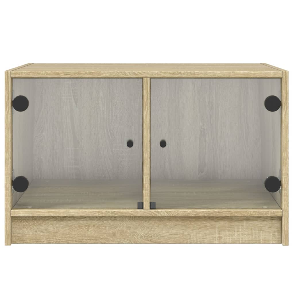 vidaXL Couchtisch mit Glastüren Sonoma-Eiche 68x50x42 cm