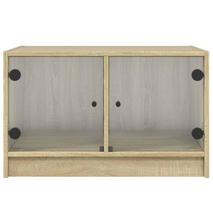 vidaXL Couchtisch mit Glastüren Sonoma-Eiche 68x50x42 cm