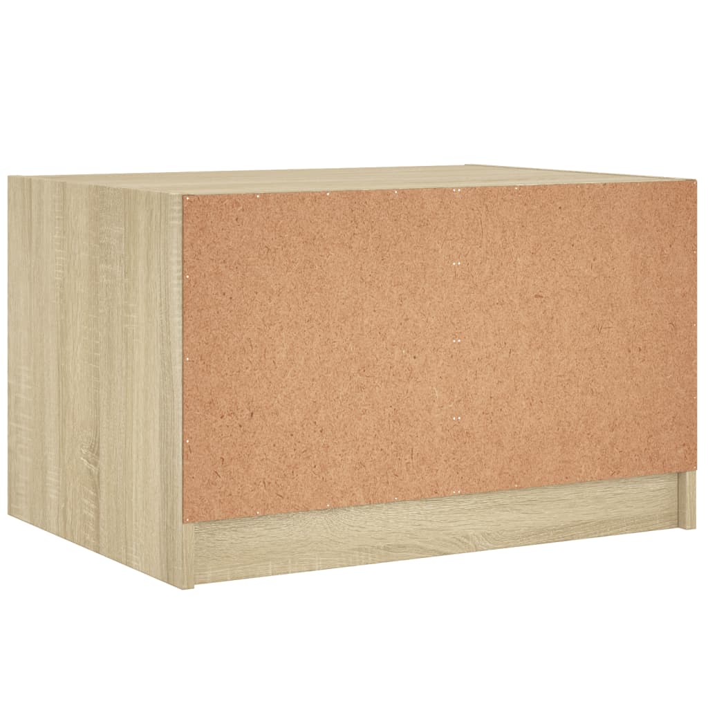 vidaXL Couchtisch mit Glastüren Sonoma-Eiche 68x50x42 cm