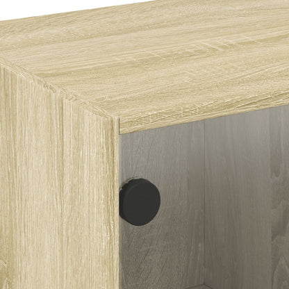 vidaXL Couchtisch mit Glastüren Sonoma-Eiche 68x50x42 cm