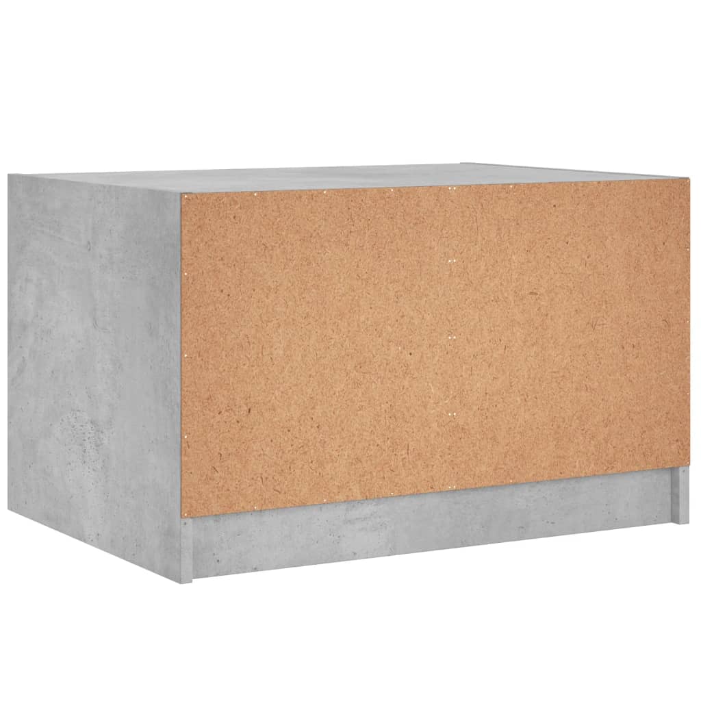 vidaXL Table basse avec portes en verre Gris béton 68x50x42 cm