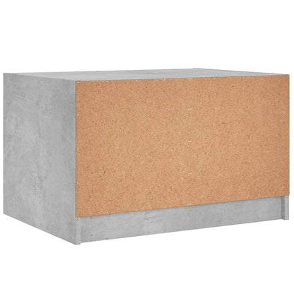 vidaXL Table basse avec portes en verre Gris béton 68x50x42 cm