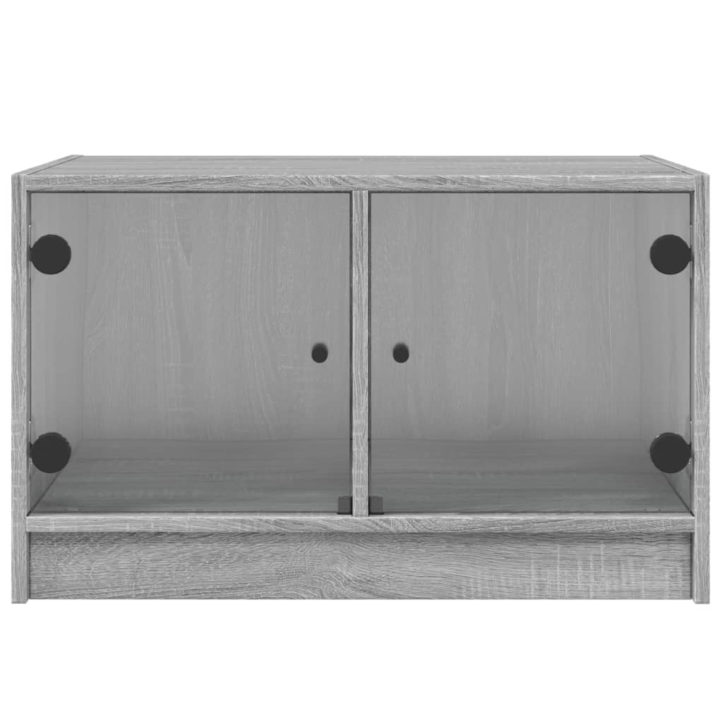 vidaXL Table basse avec portes en verre gris Sonoma 68x50x42 cm