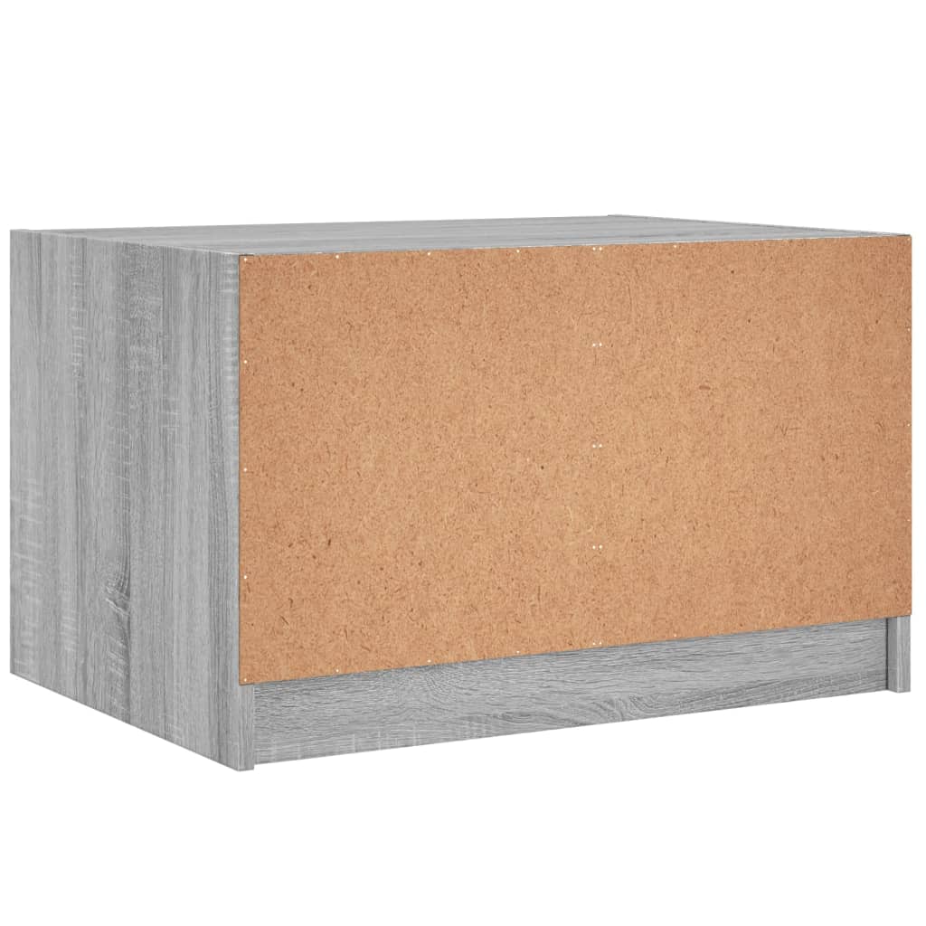 vidaXL Table basse avec portes en verre gris Sonoma 68x50x42 cm