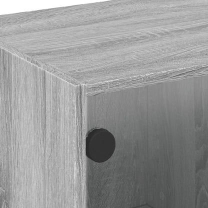 vidaXL Table basse avec portes en verre gris Sonoma 68x50x42 cm