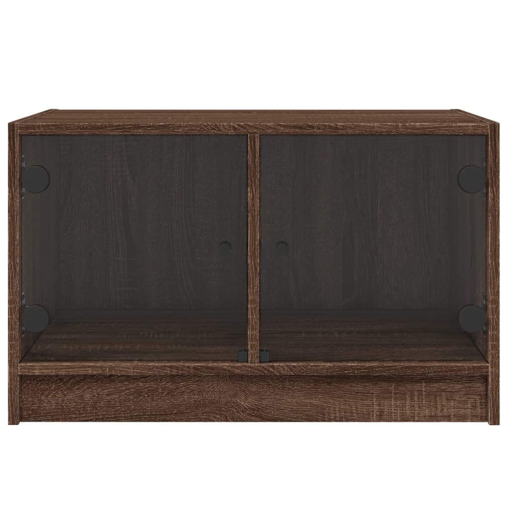 vidaXL Couchtisch mit Glastüren Braun Eichen-Optik 68x50x42 cm