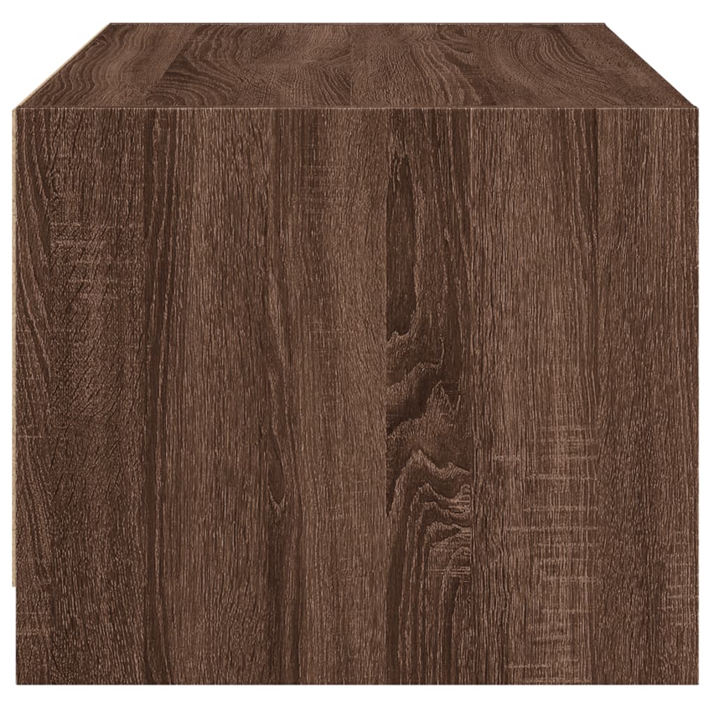 vidaXL Couchtisch mit Glastüren Braun Eichen-Optik 68x50x42 cm