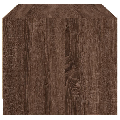 vidaXL Couchtisch mit Glastüren Braun Eichen-Optik 68x50x42 cm