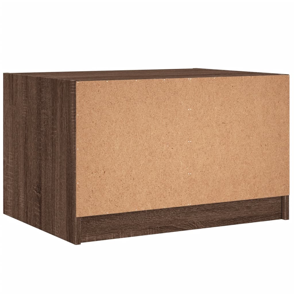 vidaXL Couchtisch mit Glastüren Braun Eichen-Optik 68x50x42 cm